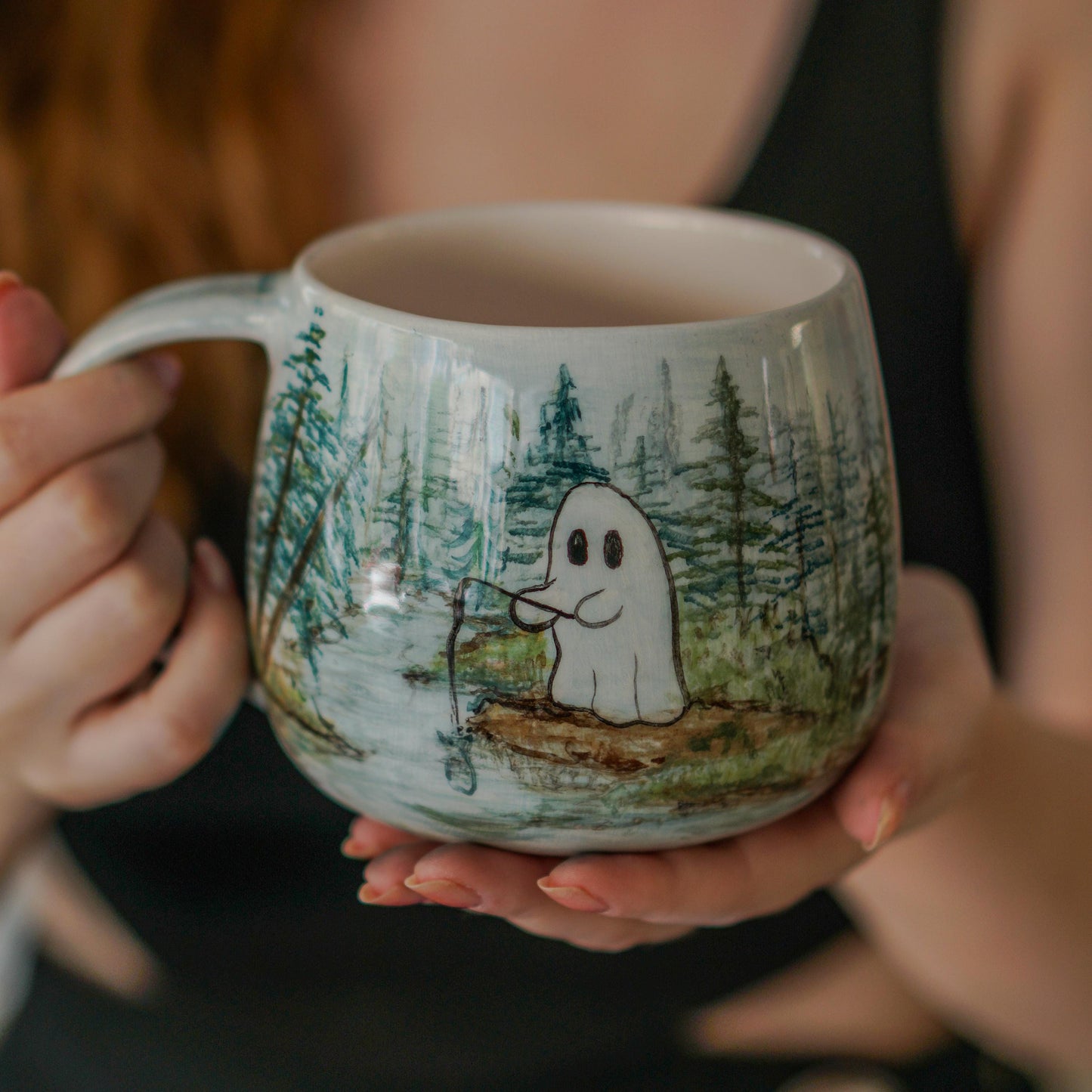 Halloween Mug - Halloween Gift, Funny Ghost, Handmade Ceramic Mug, Handmade Pottery, Funny Mug, 20 Ounce Mug