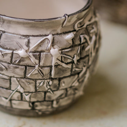 Handmade Ceramic Cobweb Mug: Gothic Halloween Coffee Cup