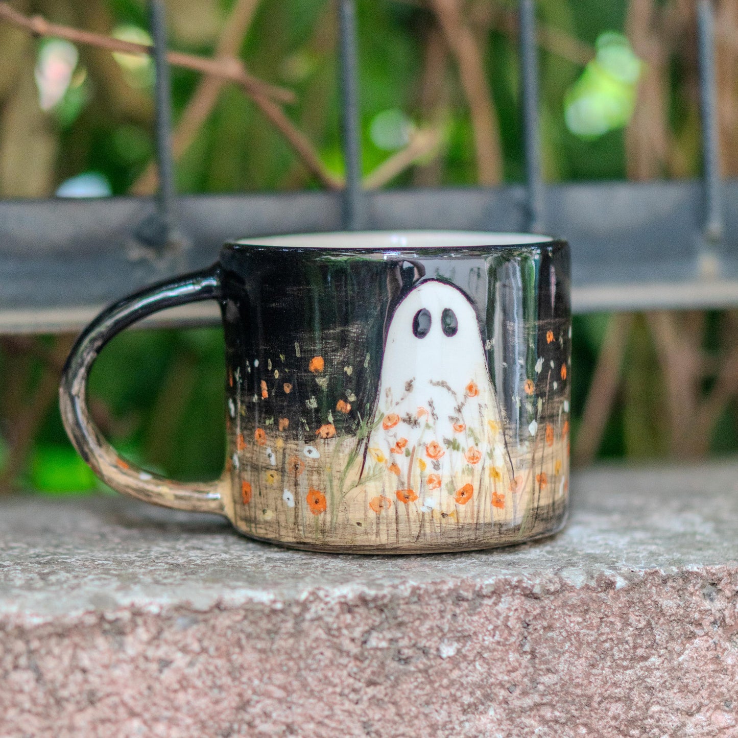 Handmade Ceramic Ghost Mug: Halloween Pottery Gift