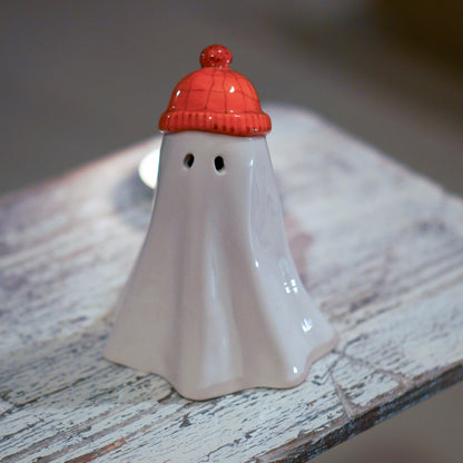Handmade Ceramic Ghost Incense Holder: Whimsical Halloween Decor