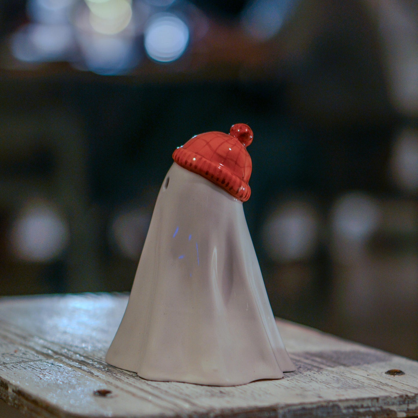 Handmade Ceramic Ghost Incense Holder: Whimsical Halloween Decor