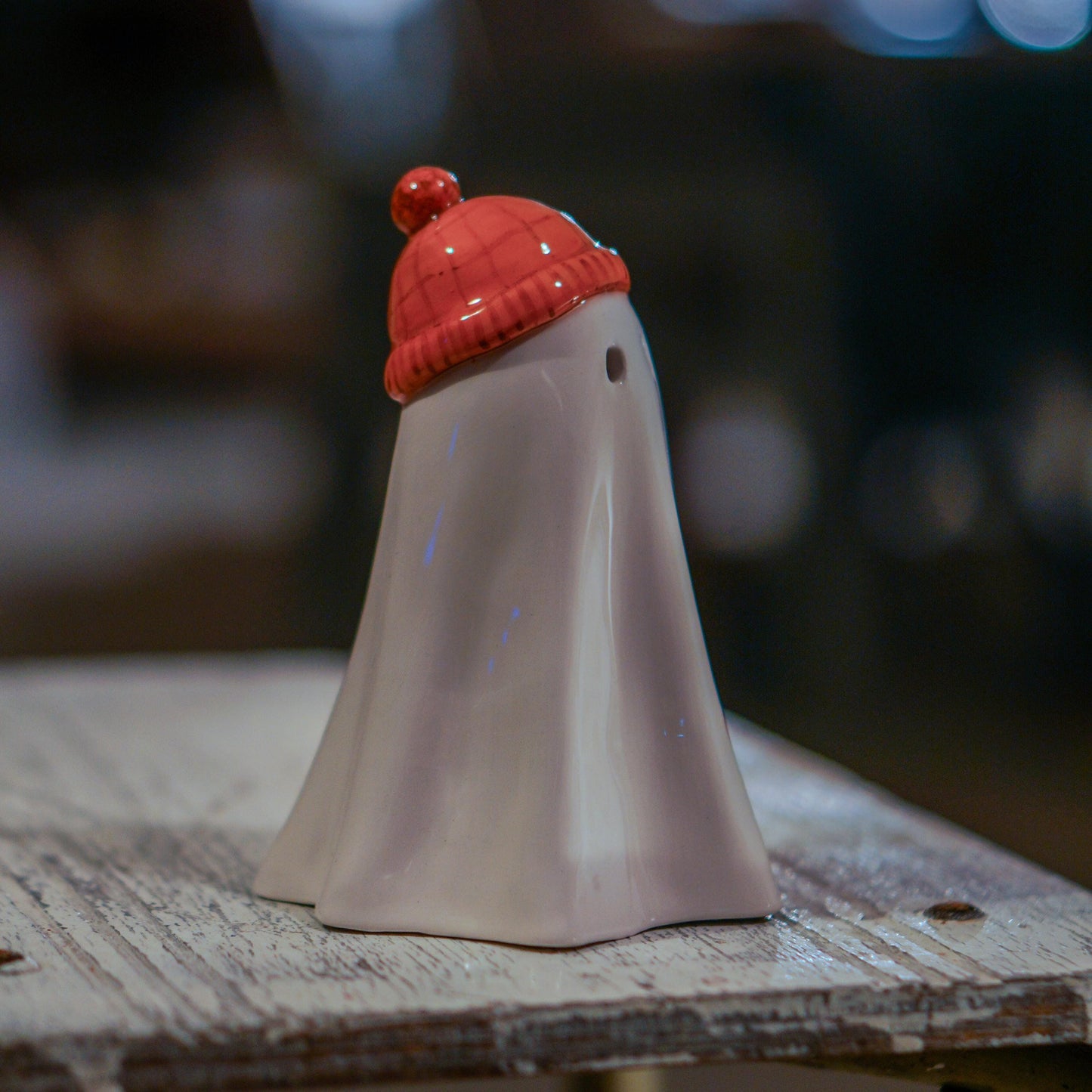 Handmade Ceramic Ghost Incense Holder: Whimsical Halloween Decor