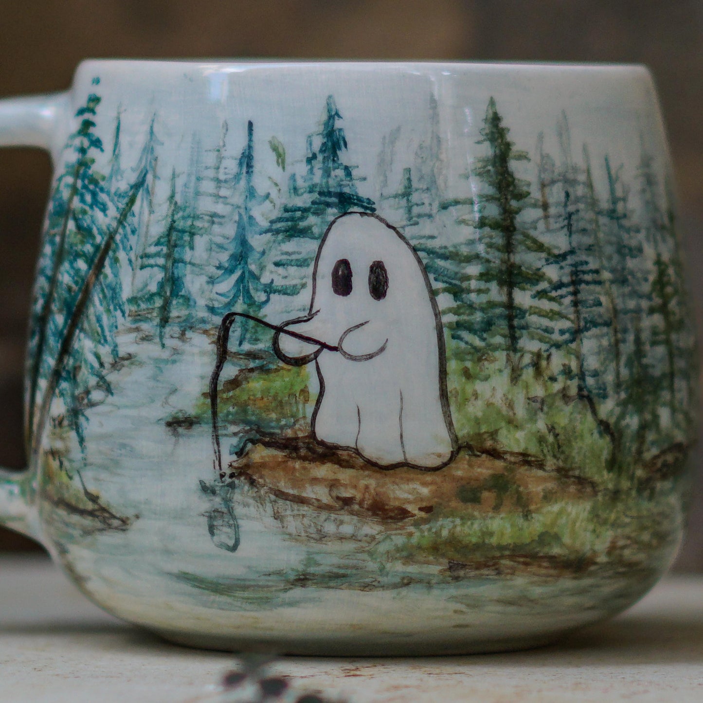 Halloween Mug - Halloween Gift, Funny Ghost, Handmade Ceramic Mug, Handmade Pottery, Funny Mug, 20 Ounce Mug