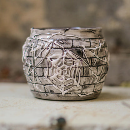 Handmade Ceramic Cobweb Mug: Gothic Halloween Coffee Cup