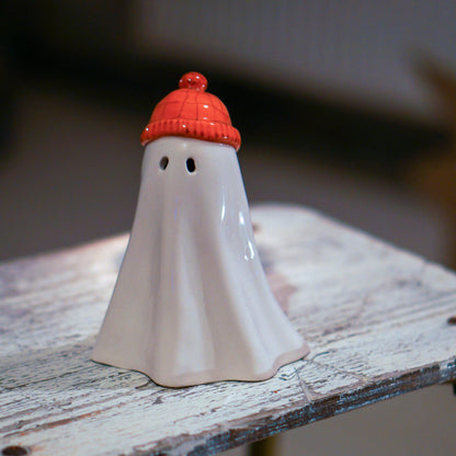 Handmade Ceramic Ghost Incense Holder: Whimsical Halloween Decor