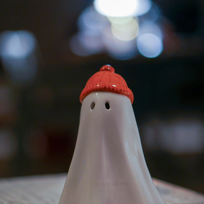 Handmade Ceramic Ghost Incense Holder: Whimsical Halloween Decor