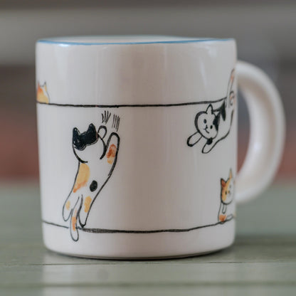 Cute Cat Mug - Handmade Ceramic Coffee Mug, Gift for Cat Lovers