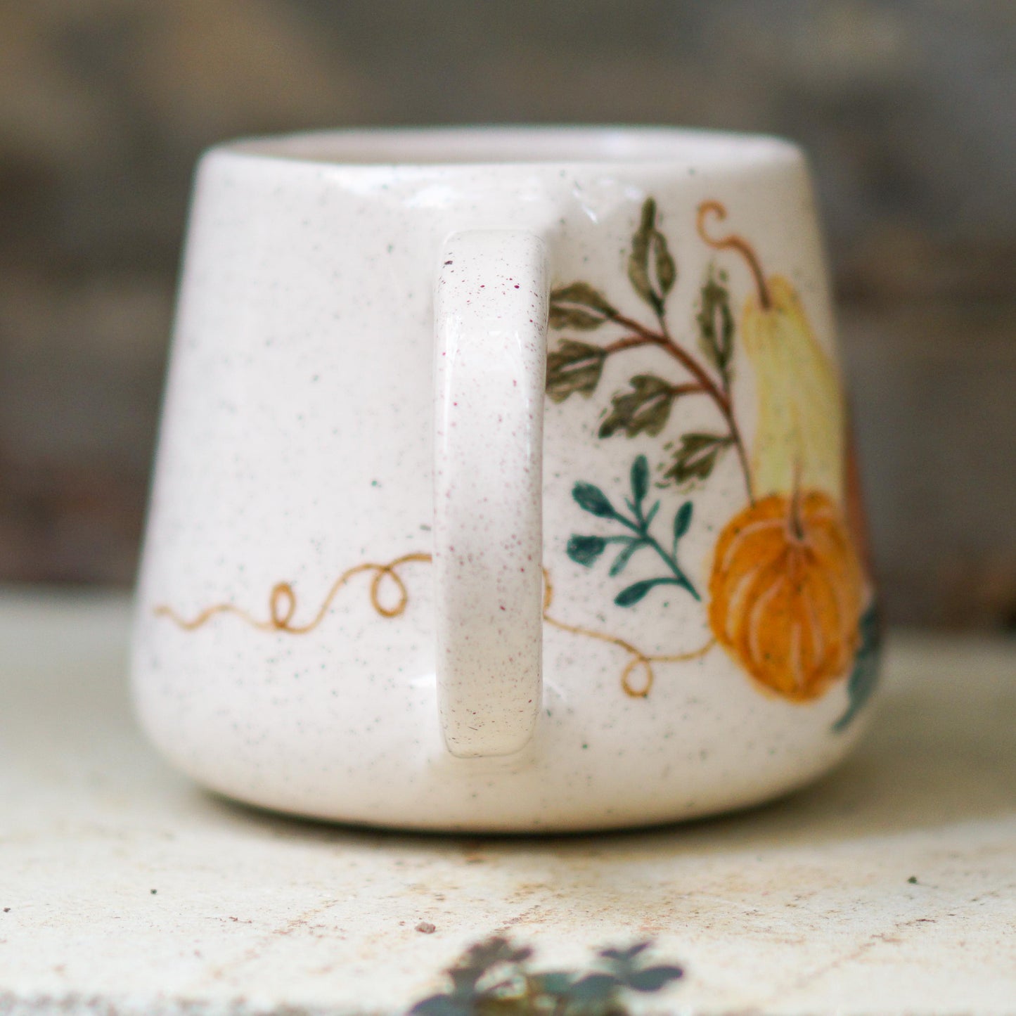 Pumpkin Mug - Handmade Ceramic Coffee Mug, Fall Rustic Autumn Mug