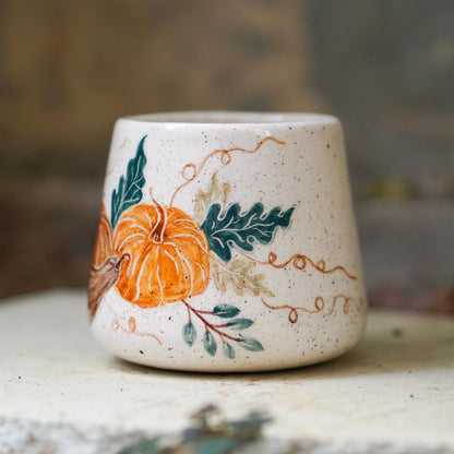 Pumpkin Mug - Handmade Ceramic Coffee Mug, Fall Rustic Autumn Mug