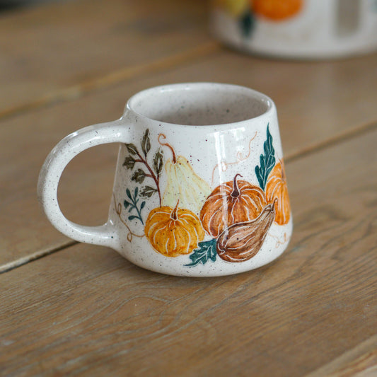 Pumpkin Mug - Handmade Ceramic Coffee Mug, Fall Rustic Autumn Mug