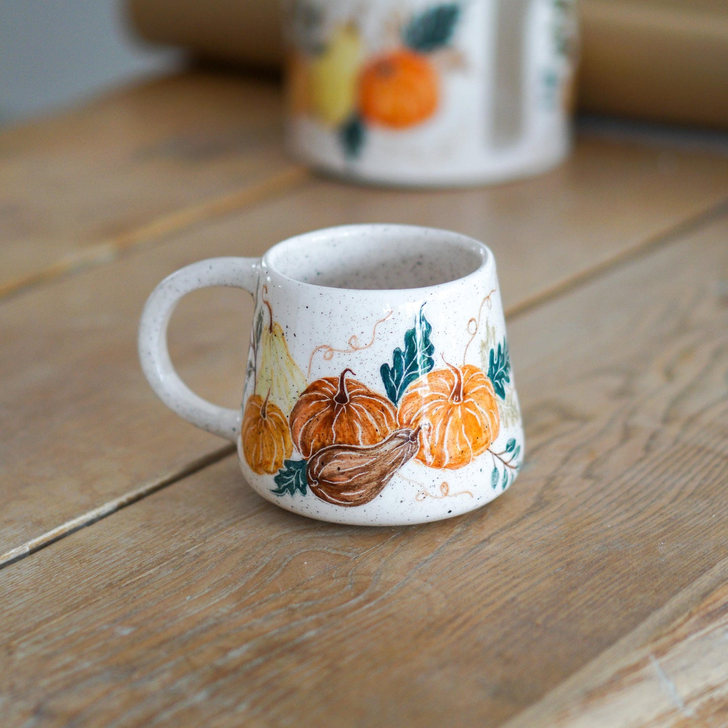 Pumpkin Mug - Handmade Ceramic Coffee Mug, Fall Rustic Autumn Mug