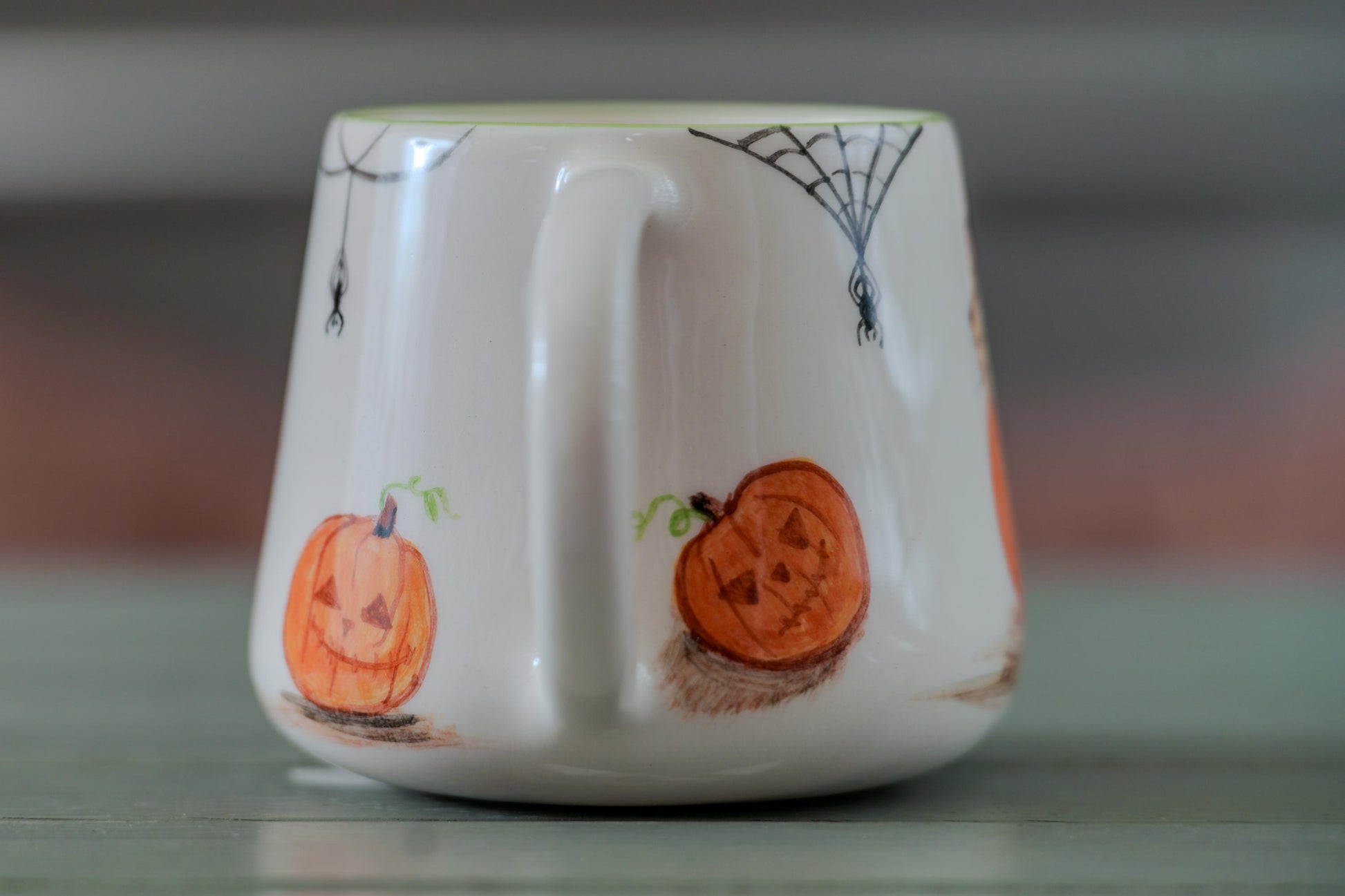 Halloween Pumpkin Cat Mug - Handmade Coffee Mug
