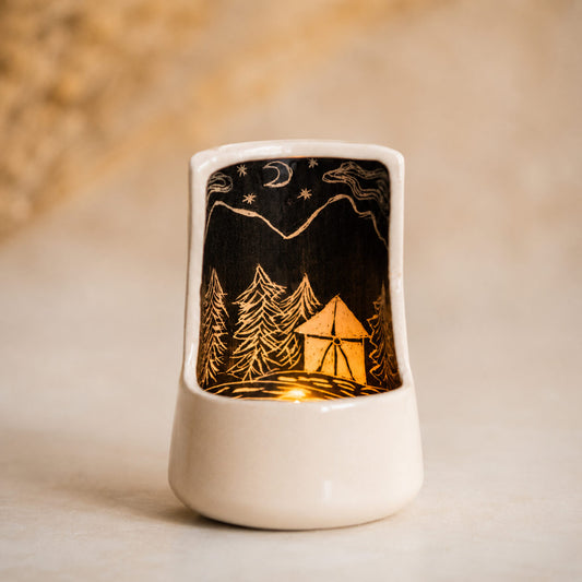 Unique Candle Holder - Handmade Ceramic Tea Light Holder
