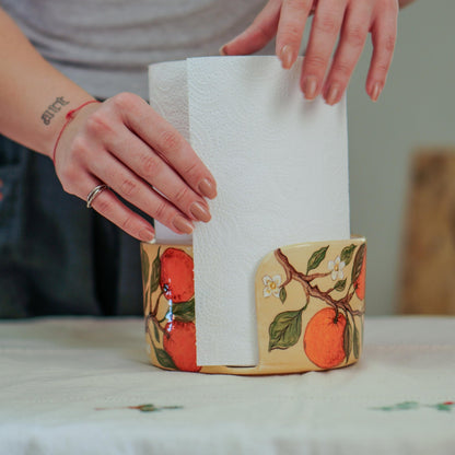 Orange Blossom Paper Towel Holder Kitchen Decor