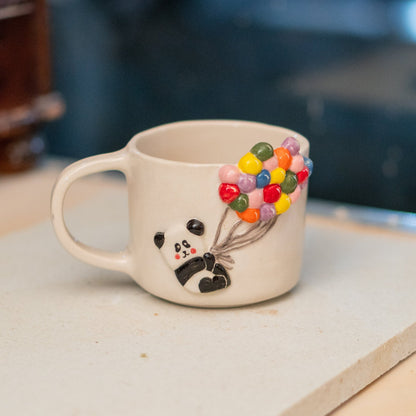 Panda Bear Cute Coffee Mug, Pottery Mug, Hot Chocolate Mug