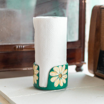 Paper Roll Holder - Paper Towel Holder, Handmade Daisy Kitchen Decor, Toilet Paper Holder, Towel Rack