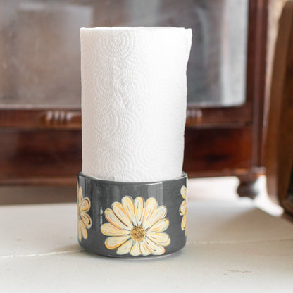 Paper Roll Holder - Paper Towel Holder, Handmade Daisy Kitchen Decor, Toilet Paper Holder, Towel Rack