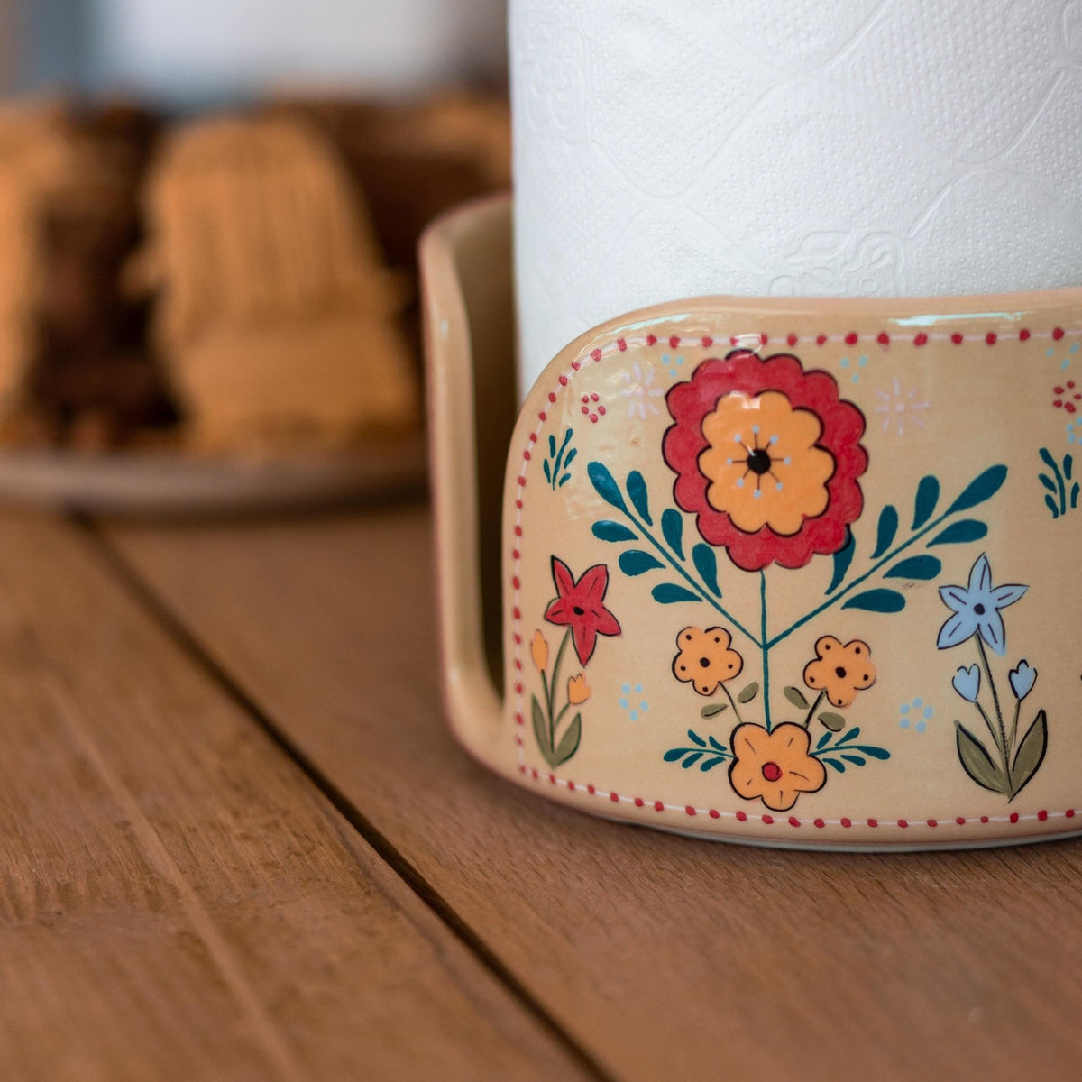Paper Towel Holder Countertop, Fall Theme Kitchen Decor, Ceramic Paper Roll Holder, Toilet Paper Holder