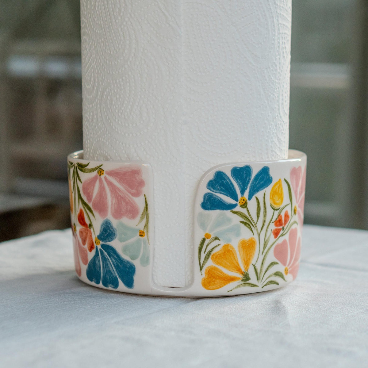 Paper Towel Holder Countertop, Summer Kitchen Decor, Floral Kitchen Decor