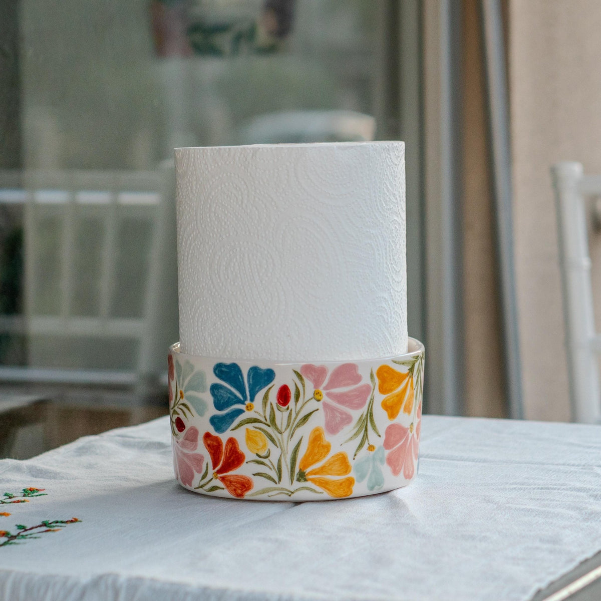 Paper Towel Holder Countertop, Summer Kitchen Decor, Floral Kitchen Decor