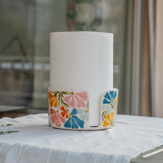 Paper Towel Holder Countertop, Summer Kitchen Decor, Floral Kitchen Decor
