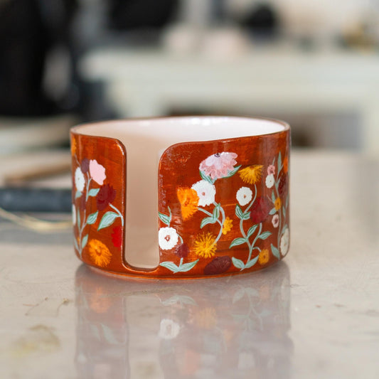 Paper Towel Holder - Floral Kitchen Decor, Paper Roll Holder, Paper Roll Holder Countertop
