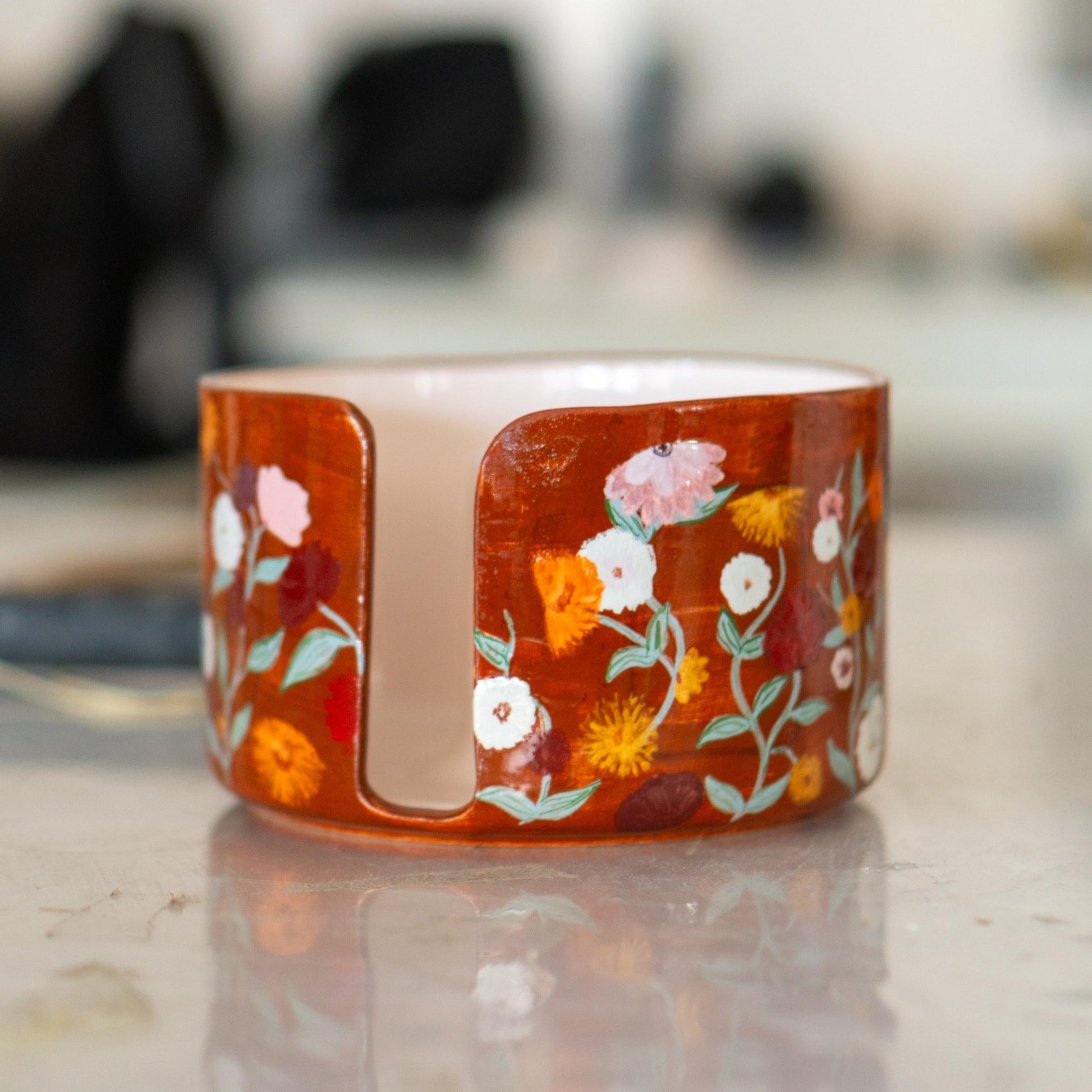Paper Towel Holder - Floral Kitchen Decor, Paper Roll Holder, Paper Roll Holder Countertop