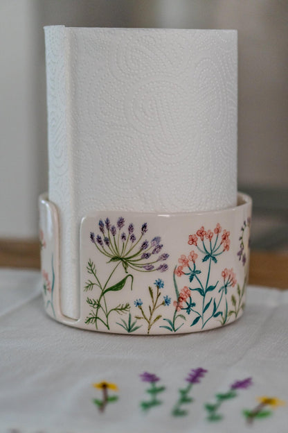 Paper Towel Holder - Flower Dopamine Decor, Freestanding Paper Towel Stand
