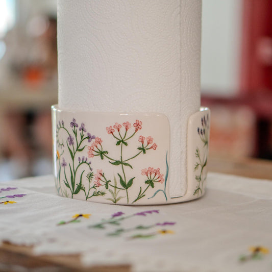 Paper Towel Holder - Flower Dopamine Decor, Freestanding Paper Towel Stand