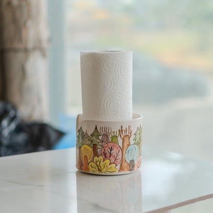 Paper Towel Holder - Towel Rack, Handmade Kitchen Decor, Paper Roll Holder, Forest Theme Home Decor, Bathroom Decor - 5",6",7", 8" diameter
