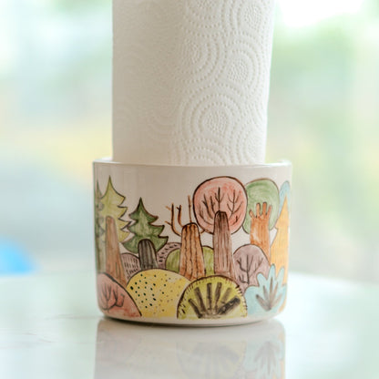 Paper Towel Holder - Towel Rack, Handmade Kitchen Decor, Paper Roll Holder, Forest Theme Home Decor, Bathroom Decor - 5",6",7", 8" diameter