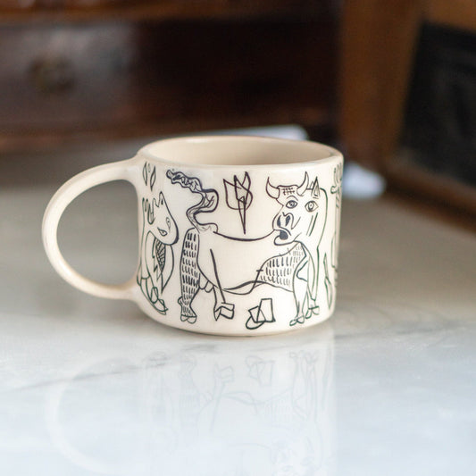 Picasso Guernica - Handmade Ceramic Mug, Pottery Mug, Art Lover Gift