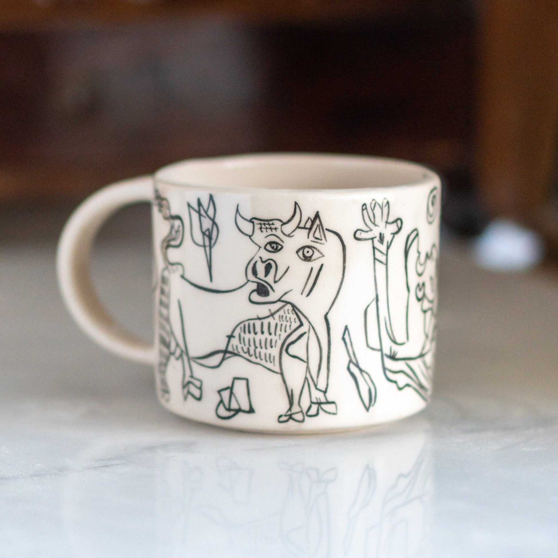 Picasso Guernica - Handmade Ceramic Mug, Pottery Mug, Art Lover Gift