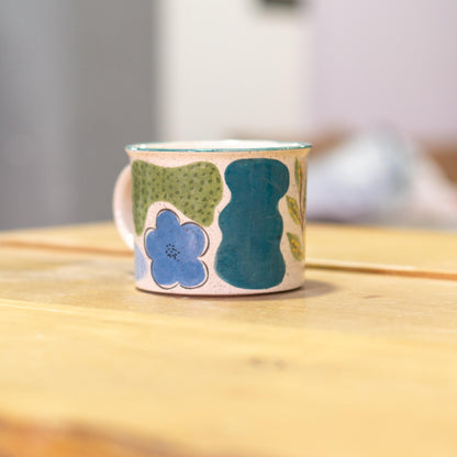 Pottery Mug Abstract Floral Coffee Mug