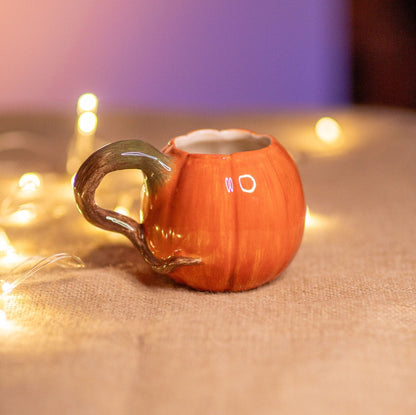 Pumpkin Mug, Halloween Decoration Pottery Pumpkin Cup, Fall Decor, Halloween Gifts, Handmade Ceramic Pumpkin