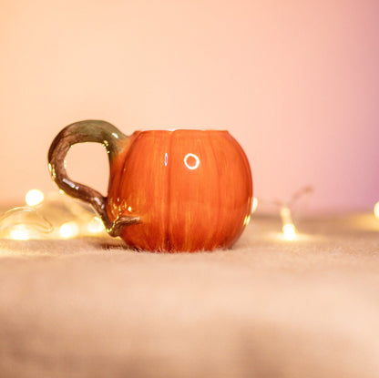 Pumpkin Mug, Halloween Decoration Pottery Pumpkin Cup, Fall Decor, Halloween Gifts, Handmade Ceramic Pumpkin