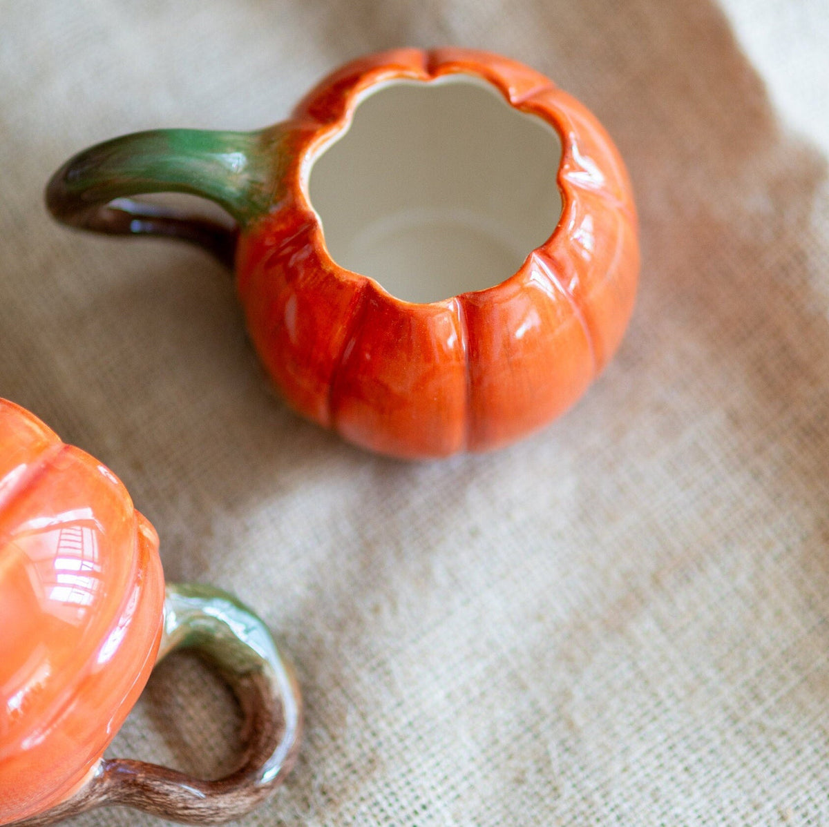 Pumpkin Mug, Halloween Decoration Pottery Pumpkin Cup, Fall Decor, Halloween Gifts, Handmade Ceramic Pumpkin