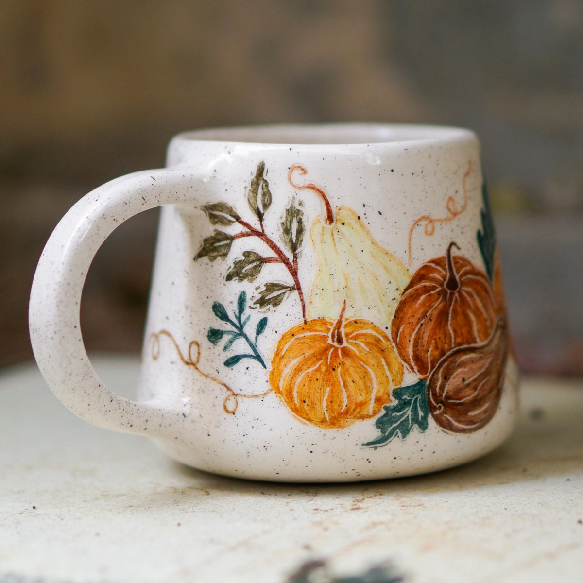 Pumpkin Mug – Handmade Ceramic Coffee Mug, Fall Mug, Rustic Autumn Mug, Pumpkin Spice Latte Mug, Halloween Gift