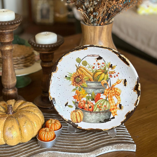 Pumpkin Wall Plate - Autumn Home Decor, Wall Art, Handmade Ceramic Decorative Plate, Fall Decor