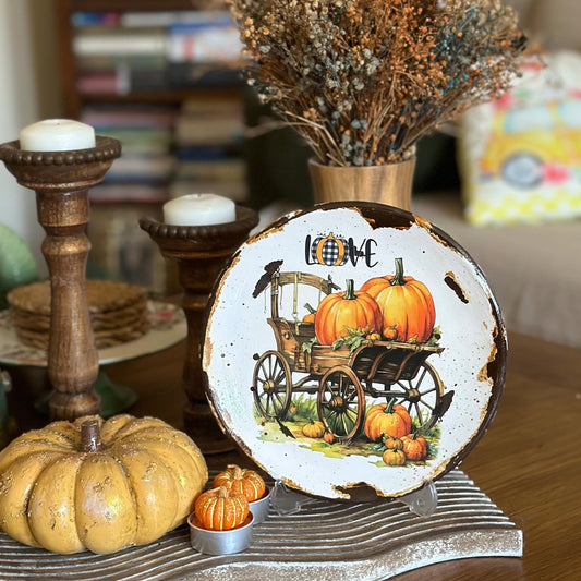 Pumpkin Wall Plate - Autumn Home Decor, Wall Art, Handmade Ceramic Decorative Plate, Fall Decor