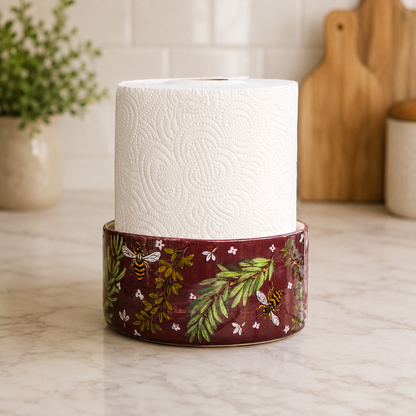 Hand Painted Bee Ceramic Paper Towel Holder