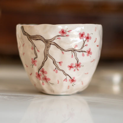 Sakura Flower Pottery Mug - Cherry Blossom Tree, Handmade Pottery Coffee Cup, Lovely Gift Idea