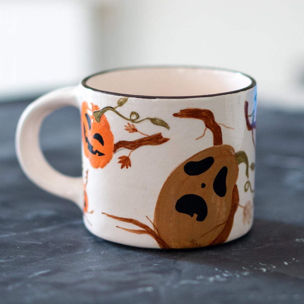 Screaming Pumpkin Funny Mug, Handmade Ceramic Mug Cute Halloween Mug