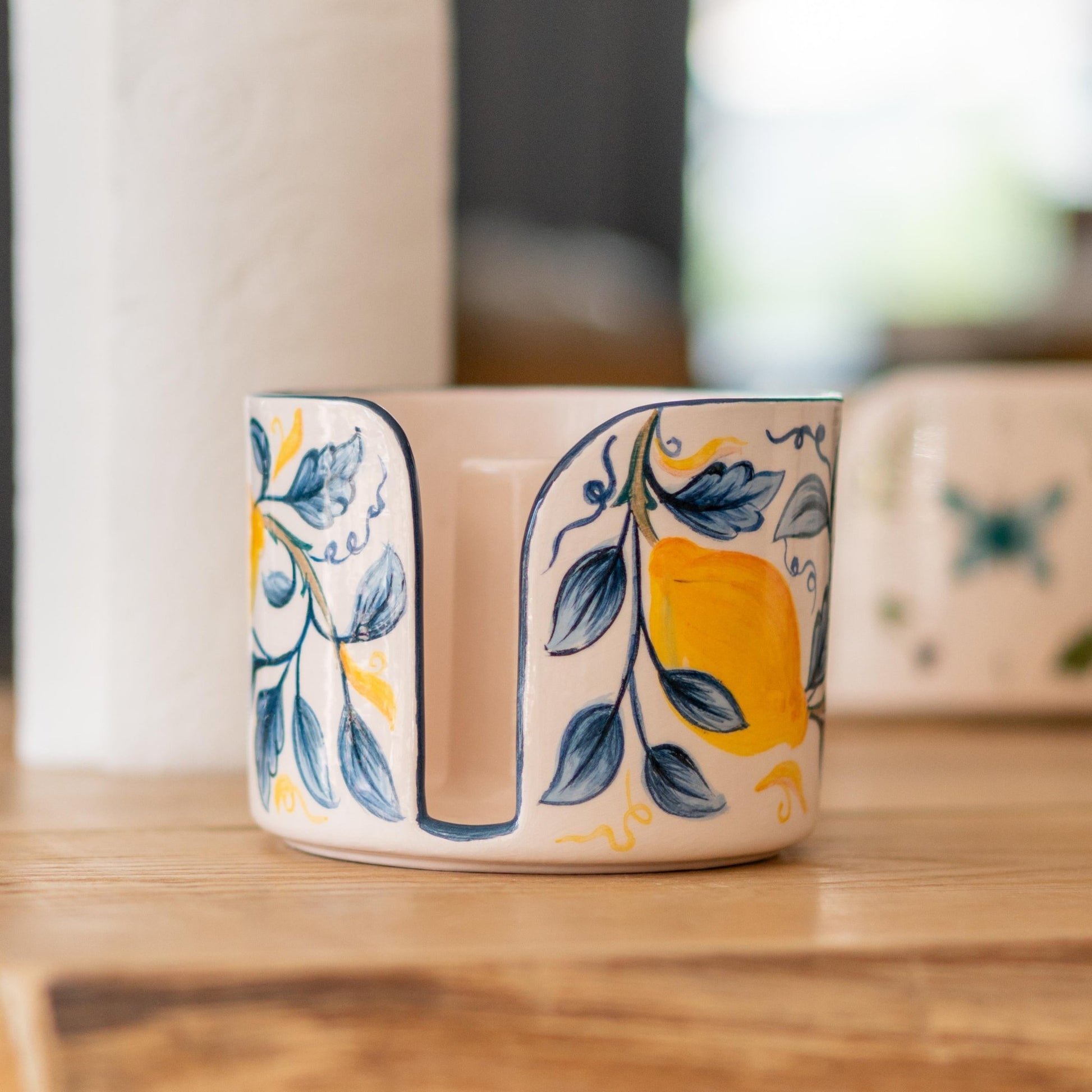 Toilet Paper Holder - Lemon Tree Decor, Toilet Roll Holder, Handmade Ceramic Toilet Paper Stand