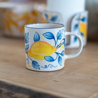 Vibrant Lemon Design Pottery Mug