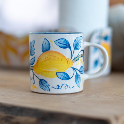 Vibrant Lemon Design Pottery Mug
