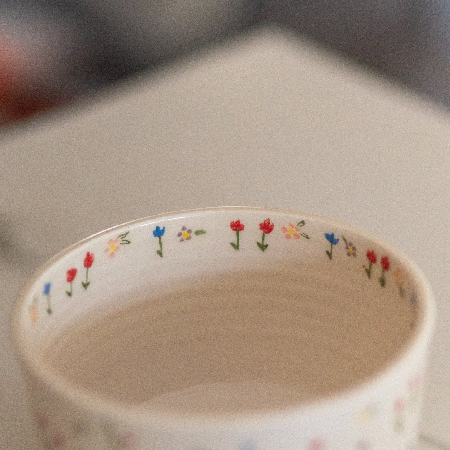 Vibrant Pasta Bowl - Fruit Plate - Handcrafted Floral Dinnerware for Colorful Dining Experience