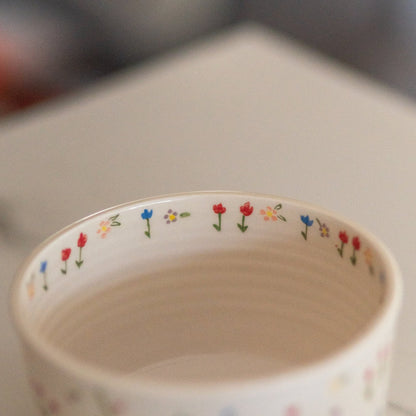 Vibrant Pasta Bowl - Fruit Plate - Handcrafted Floral Dinnerware for Colorful Dining Experience