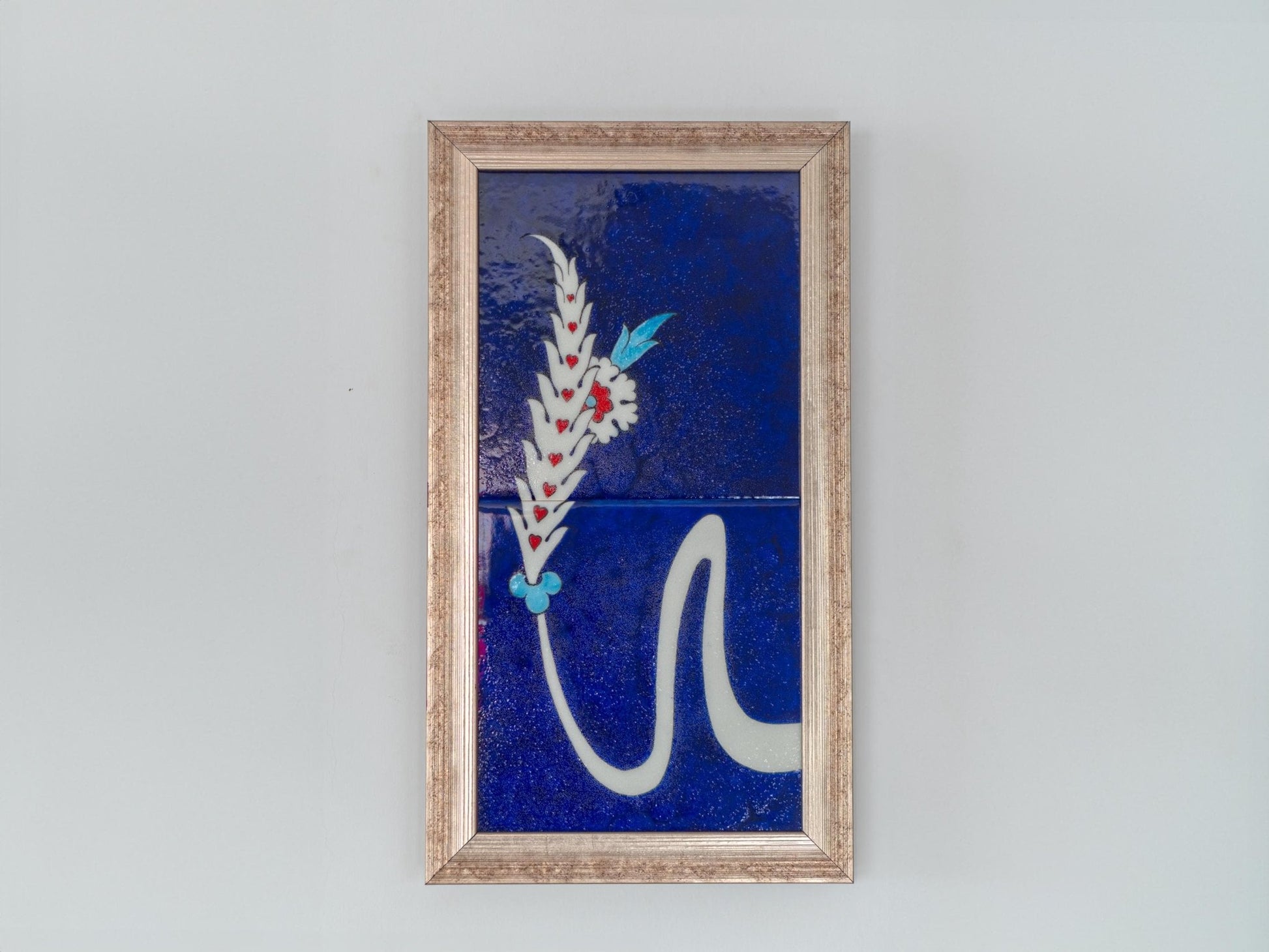 Wall Art Handmade Calligraphy and Flower, Stone Tile Home Decor, Wall Decor
