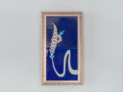 Wall Art Handmade Calligraphy and Flower, Stone Tile Home Decor, Wall Decor